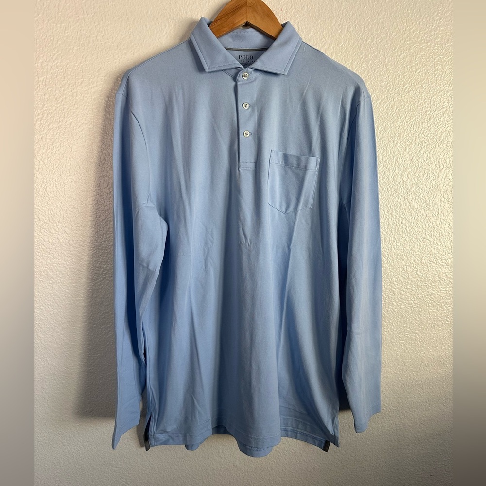Polo Ralph Lauren Soft Cotton Long Sleeve Golf Polo Shirt PWing Men Size Large